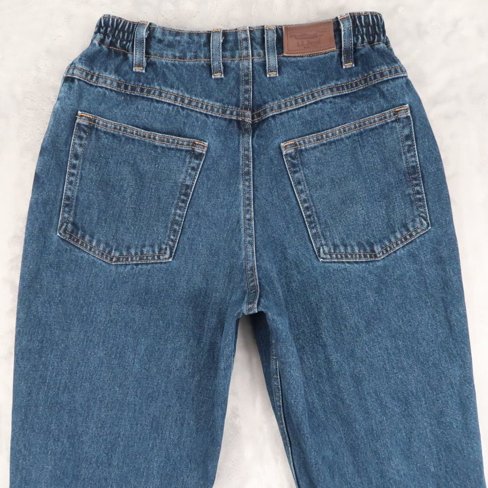 LL Bean Jeans Womens 10 PET Fit 26x27 Blue Comfort Waist Mom High Rise Petite